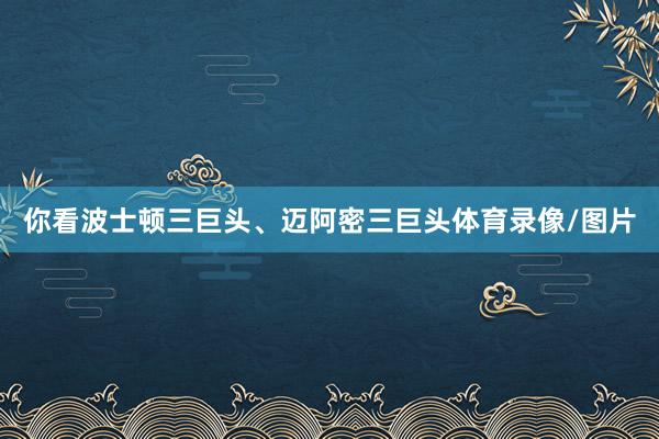 你看波士顿三巨头、迈阿密三巨头体育录像/图片