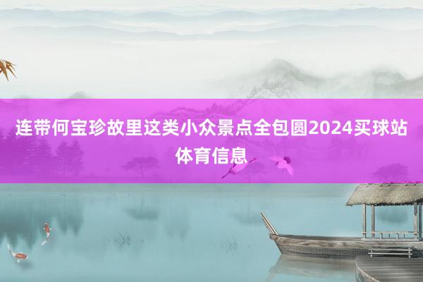 连带何宝珍故里这类小众景点全包圆2024买球站体育信息