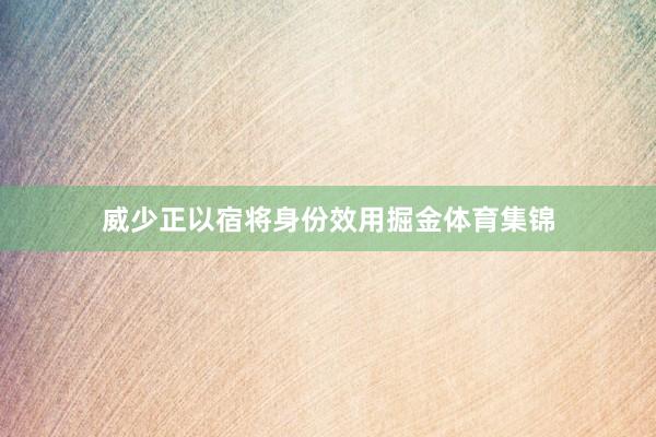 威少正以宿将身份效用掘金体育集锦