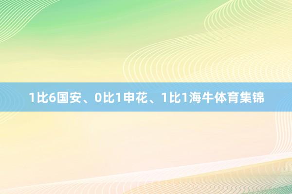 1比6国安、0比1申花、1比1海牛体育集锦