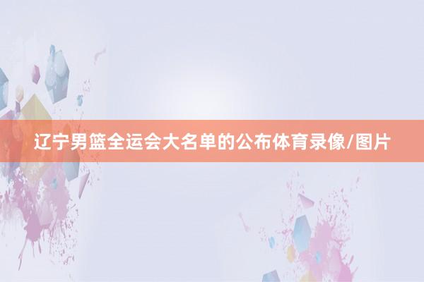 辽宁男篮全运会大名单的公布体育录像/图片