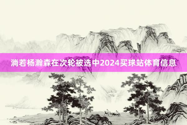 淌若杨瀚森在次轮被选中2024买球站体育信息