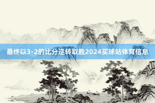 最终以3-2的比分逆转取胜2024买球站体育信息