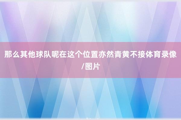 那么其他球队呢在这个位置亦然青黄不接体育录像/图片