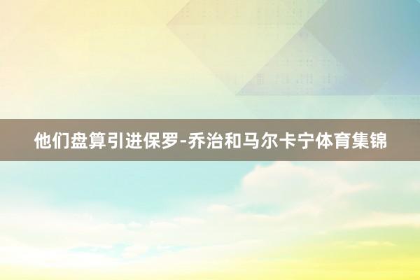 他们盘算引进保罗-乔治和马尔卡宁体育集锦