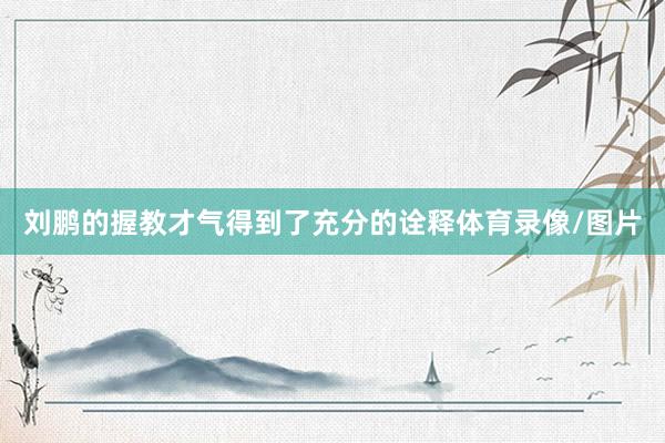刘鹏的握教才气得到了充分的诠释体育录像/图片