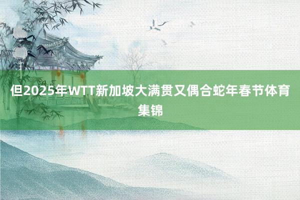 但2025年WTT新加坡大满贯又偶合蛇年春节体育集锦