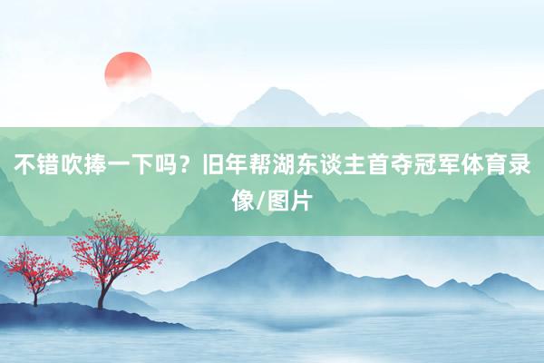 不错吹捧一下吗？旧年帮湖东谈主首夺冠军体育录像/图片