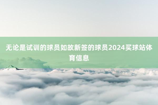 无论是试训的球员如故新签的球员2024买球站体育信息