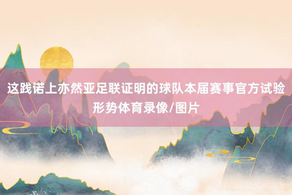 这践诺上亦然亚足联证明的球队本届赛事官方试验形势体育录像/图片