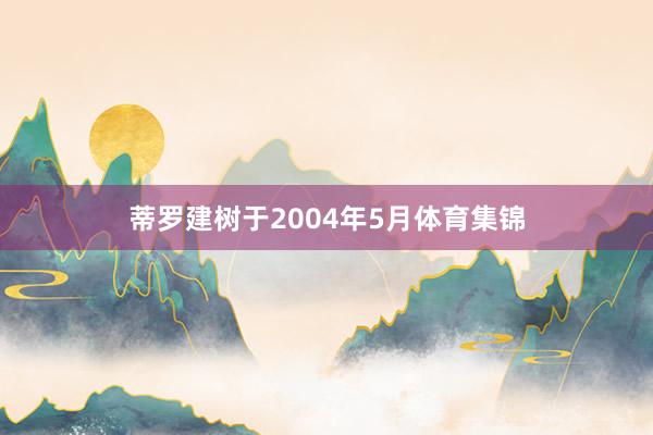 蒂罗建树于2004年5月体育集锦